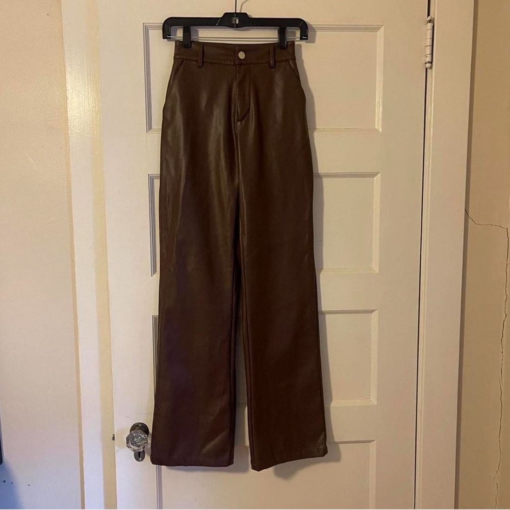 Beginning Boutique Chocolate Leather Trousers